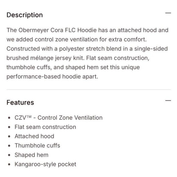 Obermeyer Girls Cora FLC Hoodie Girls Large Long Sleeve Coral Base Layer Ski - Picture 2 of 12